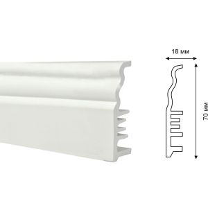 Плинтус из вспененного ПВХ Durable Smart 70 мм, 2,4 м