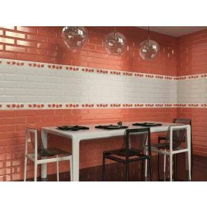 Плитка настенная METRO red wall 01 - 10x30