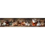 Интерьерная панель Душевная кухня 35 Кофе и круассаны 3000*600*1,5мм ABS ЛАК