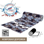 Коврик-дорожка ШАХИНТЕКС DIGITAL PRINT (1110) Соты Дерево с Мрамором 120х1500